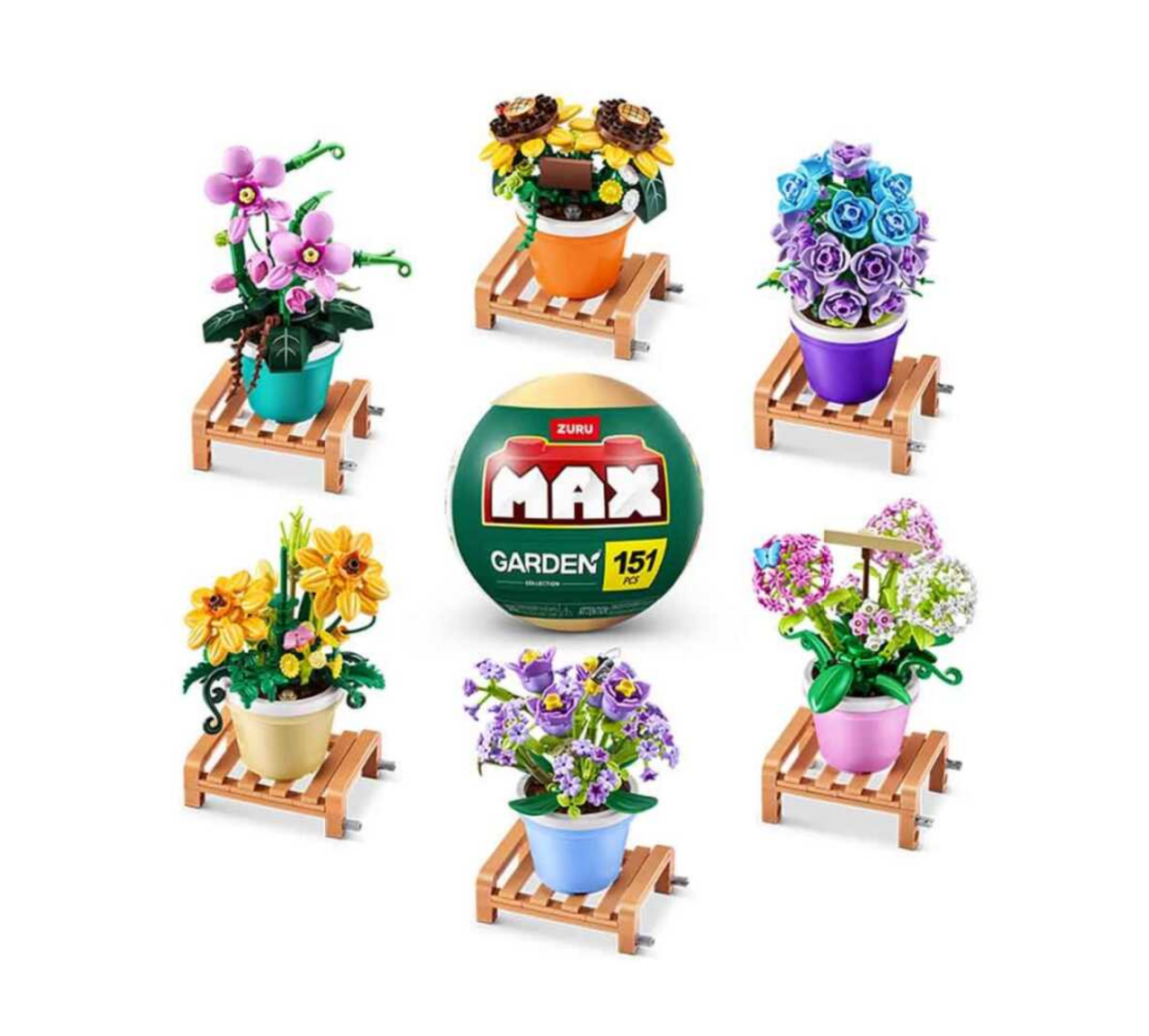  Zuru Max Garden® | Saksılı 6'lı Çiçek Figür Yapma Oyuncak