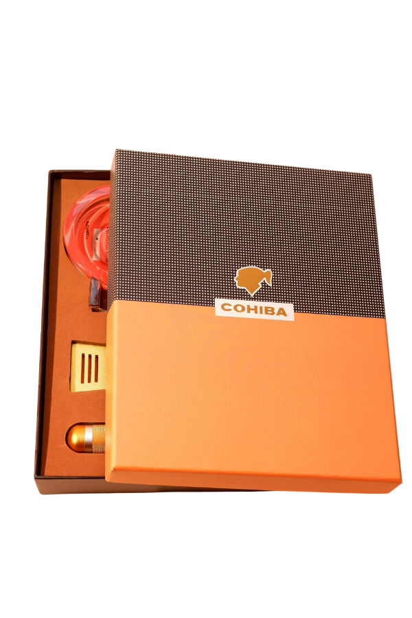 Cohiba Çakmak Kesici Küllük Sehpa Tüp Beşli Gold Puro Seti