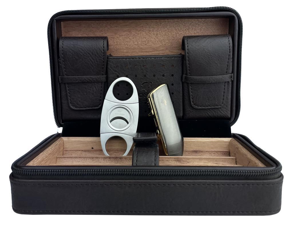 Cohiba Siyah Çakmak Kesicili Puro Taşıma Çantası