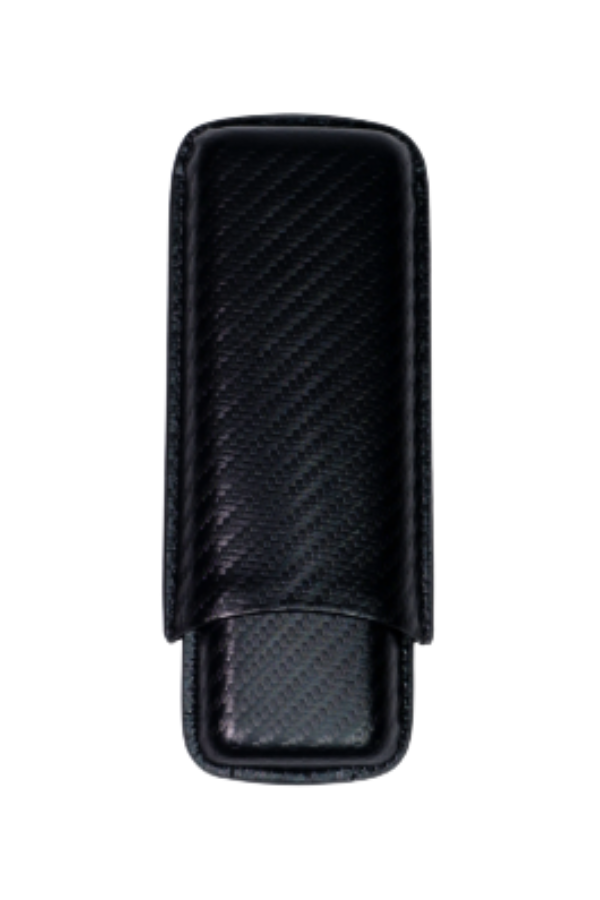 PQ Siyah Karbon Desenli İkili Deri Puro Kılıfı